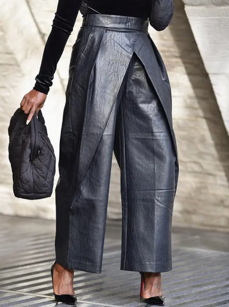 Asymmetric High Waisted Trousers Pants - Chic by Taj