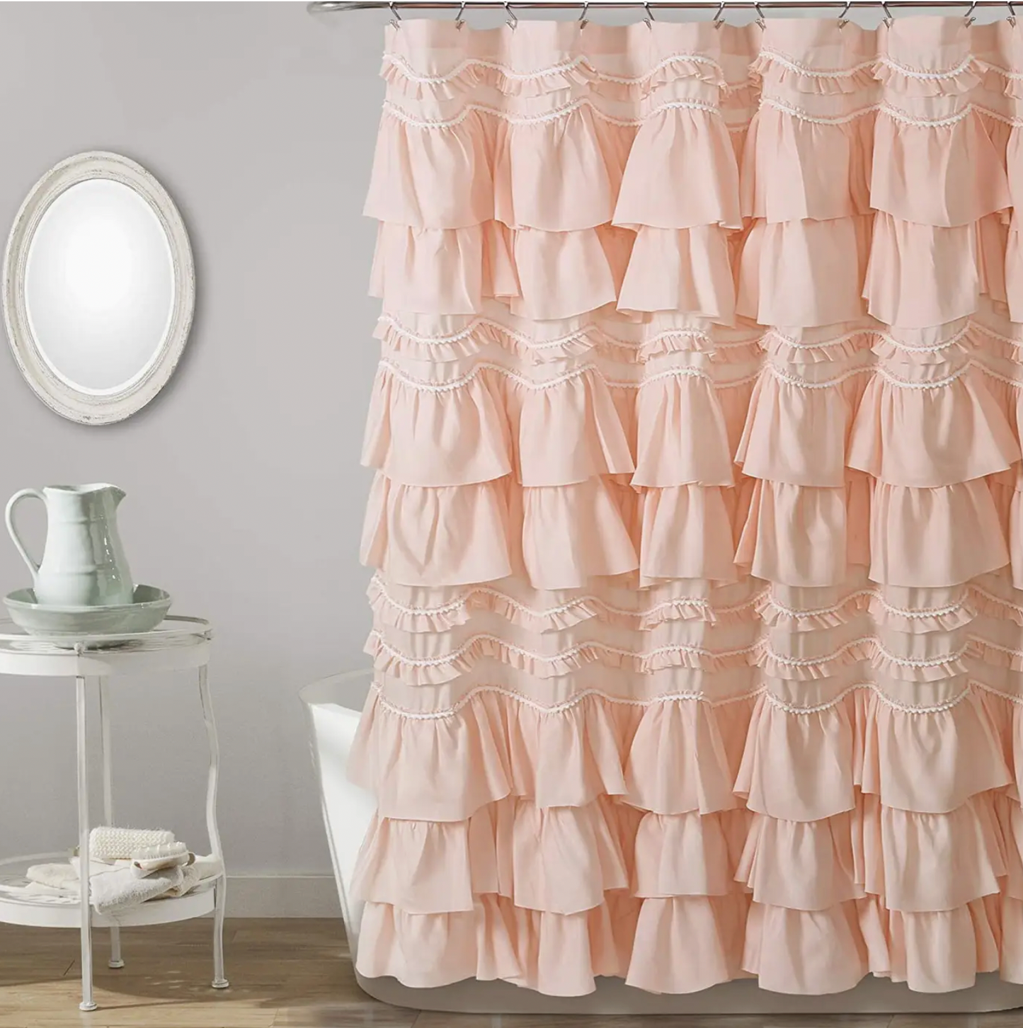 Blush Kimmy Shower Curtain, 72" X 72"