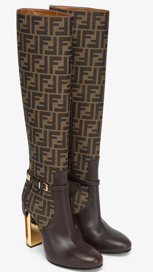 Taj Brown leather high-heeled boot