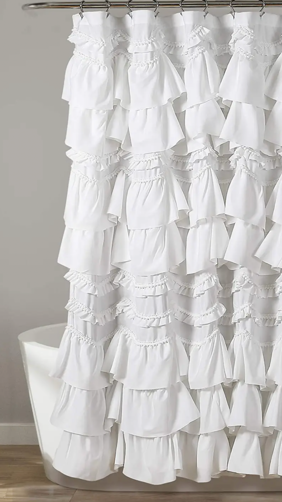 White French Layered Shower Curtain, 72" X 72"